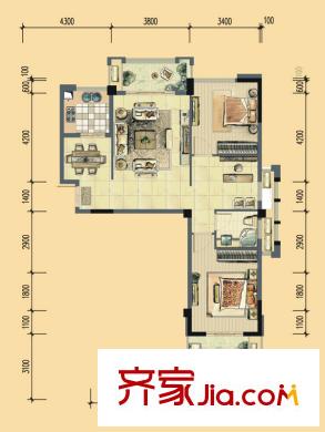 中庚香山春天戶型圖A-1、5#01、04戶型圖 3室2廳1衛(wèi)1廚