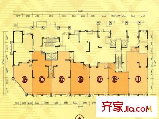 中庚香山春天戶型圖3#1層平面圖 