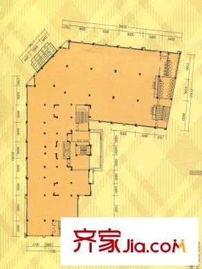 中庚香山春天戶型圖1#2層平面圖 