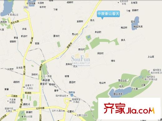 中庚香山春天交通圖區(qū)位圖