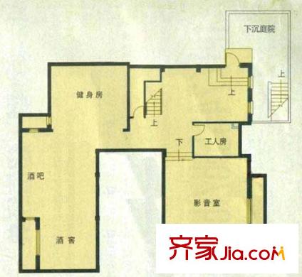 瑪歌莊園戶型圖一期1號樓地下一層A1戶型圖 3室