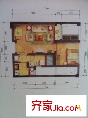 陽光理想城攬香 1室 戶型圖