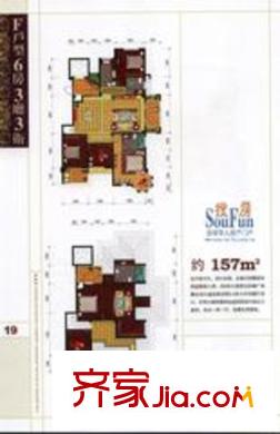 融信寬域戶型圖F復式房 6室3廳3衛(wèi)1廚