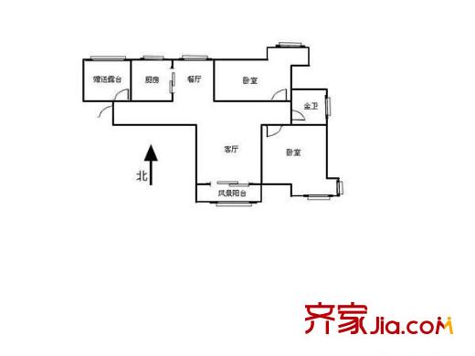 時(shí)代奧城戶型圖戶型圖 2室1廳1衛(wèi)1廚