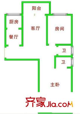 金山桔園三期 2室 戶型圖