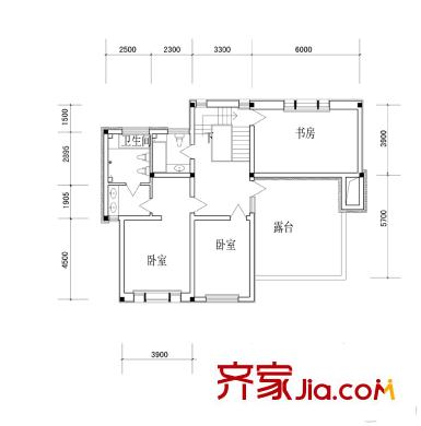 首府136棟獨棟別墅D戶型二層 4室2廳2衛(wèi)1廚