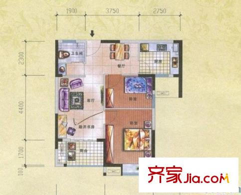 藍(lán)山四季 2室 戶型圖