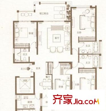 融僑外灘B區(qū)戶型圖戶型圖2 