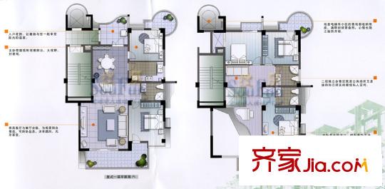 中天桂湖云庭別墅戶型圖5室2廳3衛(wèi)