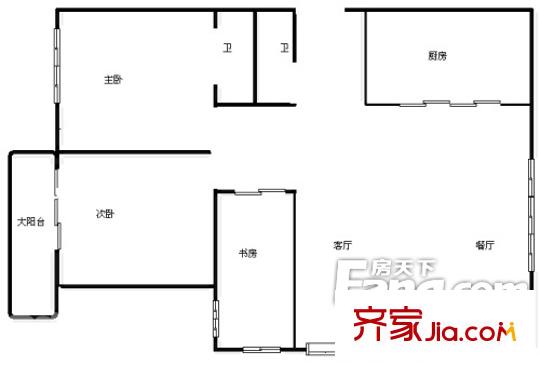 僑信公寓 3室戶型圖