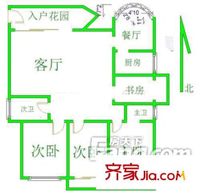 僑信公寓 4室戶型圖