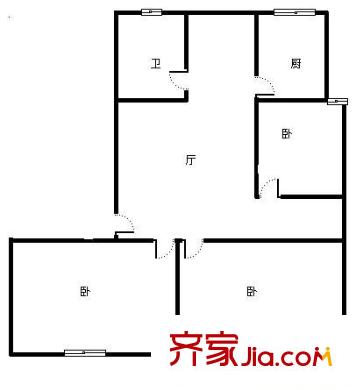 寧化新村 3室 戶型圖