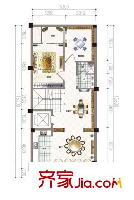 烏龍江大區(qū)?勃朗郡戶型圖L11 A4#05 地下室夾層 3室2廳1衛(wèi)