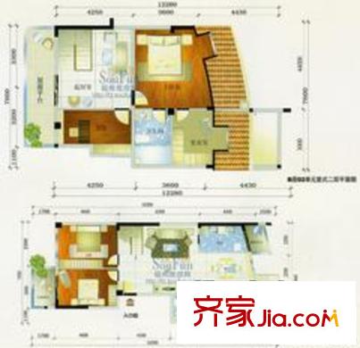 名門庭苑戶型圖5室3廳2衛(wèi)1廚