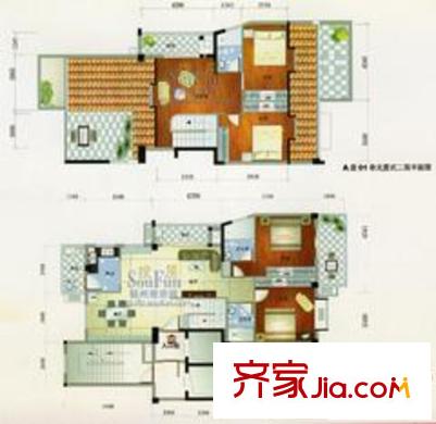 名門庭苑戶型圖4室3廳3衛(wèi)1廚