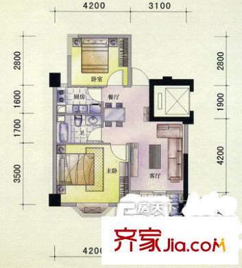 利偉商廈 2室 戶型圖