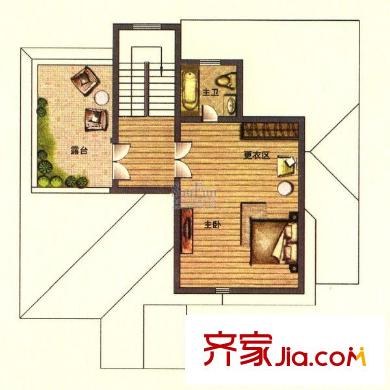 康樂山莊 1室 戶型圖