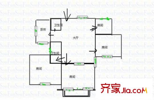 金泉花園 4室 戶型圖