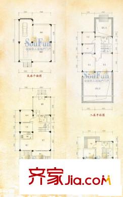 福祿坊別墅戶型圖D戶型9#01單元  3室2廳2衛(wèi)1廚