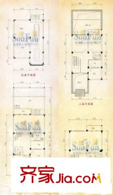 福祿坊別墅戶型圖F戶型6#11單元  3室2廳2衛(wèi)1廚