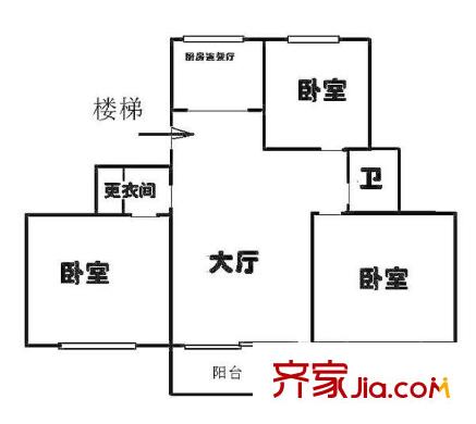晉河新村 3室 戶型圖