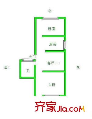 橫街巷新村 2室 戶型圖