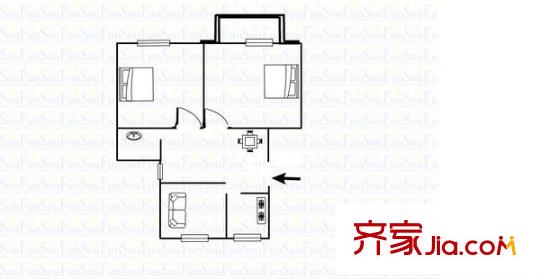 橫街巷新村 2室 戶型圖