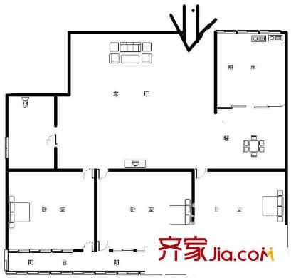 福嶼花園 3室戶(hù)型圖