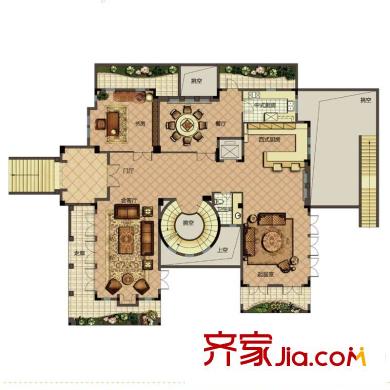 融僑?觀山府B1戶型一層戶型圖 2室2廳1廚