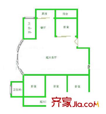 海山宿舍(湖東路)戶型圖 海山宿舍（湖東路） 4室戶型圖 4室2廳2衛(wèi)1廚