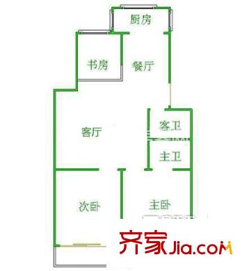 恒盛樓 3室戶型圖