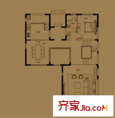 萬(wàn)科金域榕郡?世璽A戶型一層 336平方米 7室2廳4衛(wèi)