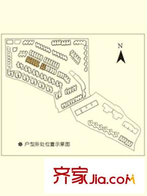 龍江云山墅江山聯(lián)墅-J戶型 位置示意圖 4室4廳4衛(wèi)1廚