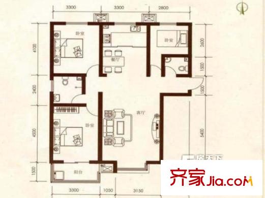 古城花苑 戶型圖