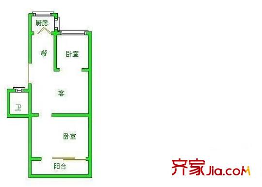 高峰小區(qū) 2室 戶型圖