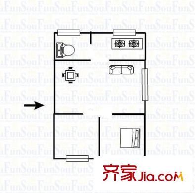 高峰小區(qū) 2室 戶型圖