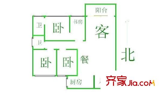 廣場明珠 4室 戶型圖