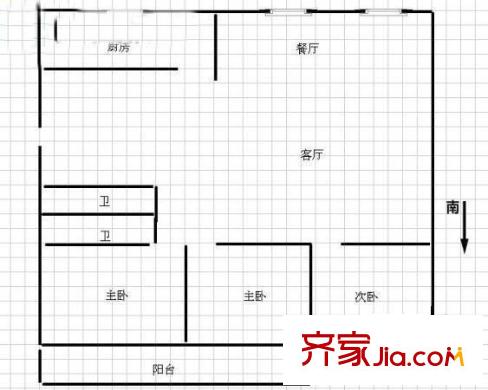 福建省國(guó)稅局單位宿舍 戶型圖