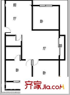 福州 福日琴亭路單位宿舍 3室戶型圖