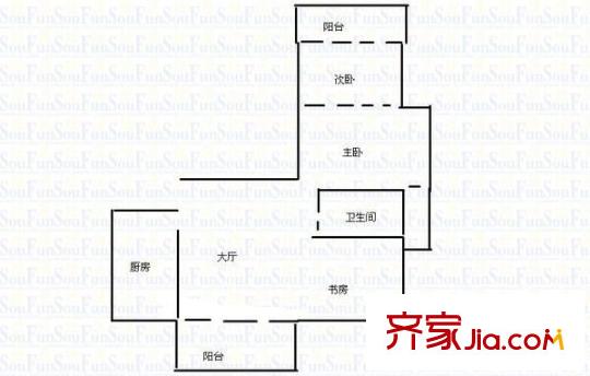 福灣新城春風(fēng)苑一區(qū) 3室 戶型圖