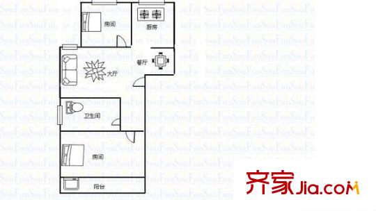 福圓苑 2室 戶型圖