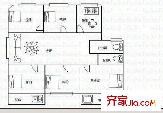 福圓苑 4室 戶型圖