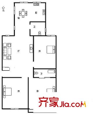 福澳花園 3室 戶型圖