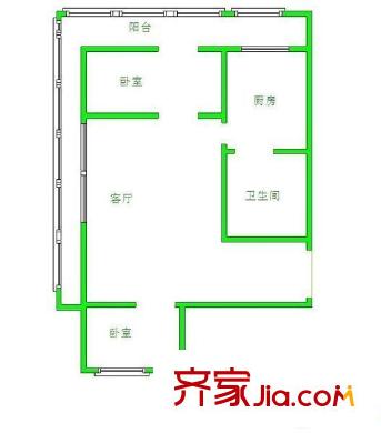 二化新村二區(qū) 2室戶型圖