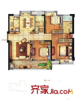 融僑悅城8號樓01單元 3室2廳2衛(wèi)1廚