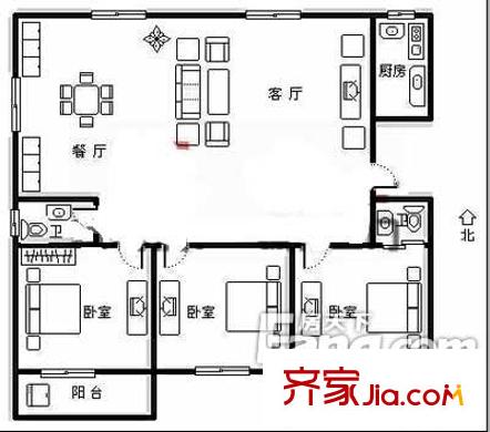東興大樓 3室戶型圖