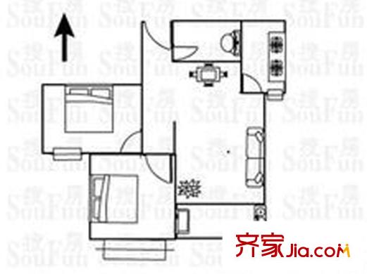 東興大樓 2室戶型圖