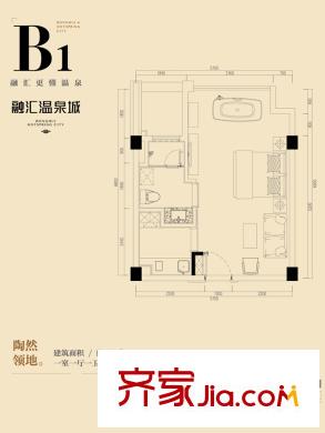 融匯溫泉城SOHO B1 1室1廳1衛(wèi)1廚