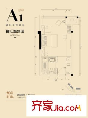 融匯溫泉城SOHO A1 1室1廳1衛(wèi)1廚