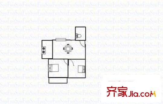 長(zhǎng)汀里花園 2室 戶型圖